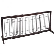 Load image into Gallery viewer, Adjustable Solid Wood Free Stand Dog Gate Pet Fence