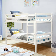 Load image into Gallery viewer, Twin Bunk Bed Children Wooden Bunk Beds Solid Hardwood-White