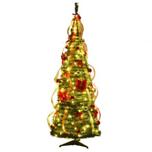 Load image into Gallery viewer, 6 Ft Pre-lit Spruce Christmas Tree with Light and Ribbon
