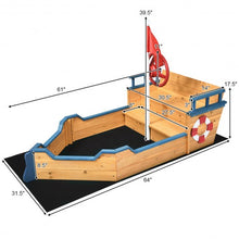 Load image into Gallery viewer, Kids Pirate Boat Wood Sandbox