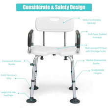 Load image into Gallery viewer, Adjustable Height U-Shaped Shower Chair