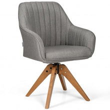 Load image into Gallery viewer, Fabric Swivel Accent Chair with Beech Wood Legs