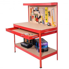 Load image into Gallery viewer, Steel Frame Storage Work Bench with Drawer-Red