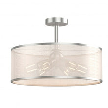 Load image into Gallery viewer, 6-Light Semi Flush Mount Ceiling Light Pendant Lamp w/ Fabric Drum-shaped Shade