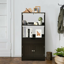 Load image into Gallery viewer, Bathroom Storage Cabinet with Drawer and Shelf Floor Cabinet-Espresso