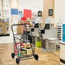 Load image into Gallery viewer, Portable Folding Shopping Cart Utility for Grocery Laundry-Black