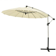 Load image into Gallery viewer, 10 Foot Patio Offset Umbrella Market Hanging Umbrella for Backyard Poolside Lawn Garden-Beige