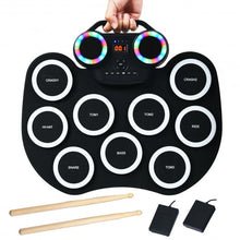 Load image into Gallery viewer, 9 Pads MIDI Electronic Roll Up Drum Set