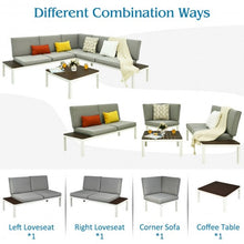 Load image into Gallery viewer, 4PCS Patio Aluminum Conversation Furniture Set
