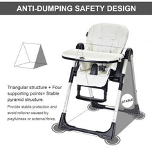 Load image into Gallery viewer, Foldable High chair with Multiple Adjustable Backrest-White