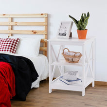 Load image into Gallery viewer, 3-Tier Living Room Display Storage Shelf Nightstand-White