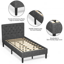 Load image into Gallery viewer, Upholstered Bed Base with Button Stitched Headboard