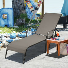 Load image into Gallery viewer, Adjustable Patio Chaise Outdoor Folding Lounge-Brown