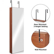 Load image into Gallery viewer, Lockable Storage Jewelry Cabinet with Frameless Mirror-Coffee