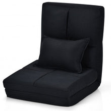 Load image into Gallery viewer, Fold Down Flip Convertible Sleeper Couch with Pillow-Black
