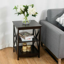 Load image into Gallery viewer, 2PCS 3-Tier Display Storage End Table-Espresso
