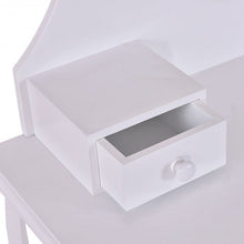 Load image into Gallery viewer, Vanity Wooden Makeup Dressing Table Stool Set -White