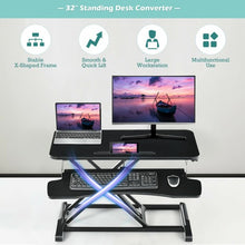 Load image into Gallery viewer, Converter Adjustable Riser Stand Desk with Keyboard Tray-Black