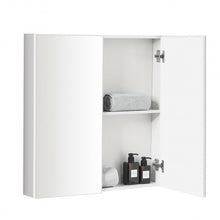 Load image into Gallery viewer, 2-Tier Wall-Mounted Storage Cabinet with Double Mirror Doors