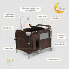 Load image into Gallery viewer, 5-in-1 Portable Baby Beside Sleeper Bassinet Crib Playard w/ Diaper Changer