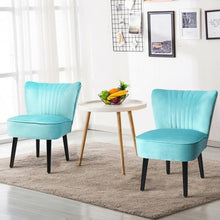 Load image into Gallery viewer, Set of 2 Armless Upholstered Leisure Accent Chair-Turquoise