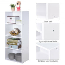 Load image into Gallery viewer, 4 Tier Open Shelf Storage Display Cabinet-White