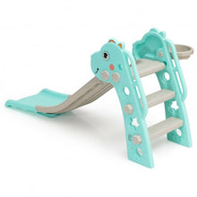 Load image into Gallery viewer, 3 in 1 Kids Slide Baby Play Climber Slide Set with Basketball Hoop -Green