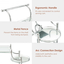 Load image into Gallery viewer, Kitchen Glass Shelves Metal Frame Serving Rolling Cart