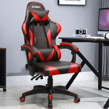 Load image into Gallery viewer, Gaming Chair Reclining Swivel with Massage Lumbar Support -Red