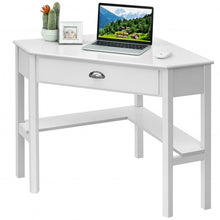 Load image into Gallery viewer, Corner Wooden PC Laptop Computer Desk-White