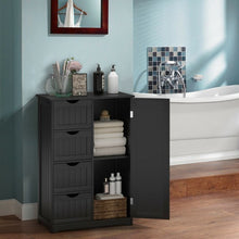 Load image into Gallery viewer, Standing Indoor Wooden Cabinet with 4 Drawers-Black