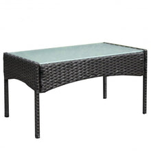 Load image into Gallery viewer, 4 pcs Outdoor Patio Rattan Wicker Cushioned Sofa Table-Dark Brown