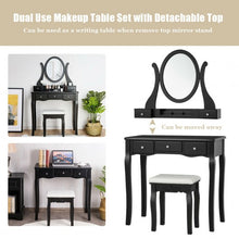 Load image into Gallery viewer, Vanity Set with Removable Makeup Organizer-Black