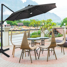 Load image into Gallery viewer, 10 Ft Patio Offset Cantilever Umbrella with Solar Lights-Gray