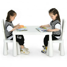 Load image into Gallery viewer, 3-Piece Toddler Multi Activity Play Dining Study Kids Table and Chair Set-White