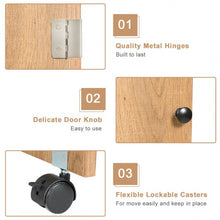 Load image into Gallery viewer, Folding Sewing Craft Table Shelf Storage Cabinet Home Furniture-Natural