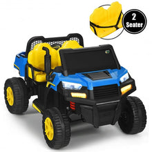 Load image into Gallery viewer, 12V Battery Powered Kids Ride On Dumpbed Truck RC-Blue