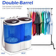 Load image into Gallery viewer, Portable Compact Twin Tub Mini Washing Machine