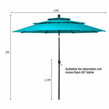 Load image into Gallery viewer, 10' 3 Tier Patio Umbrella Aluminum Sunshade Shelter Double Vented-Turquoise