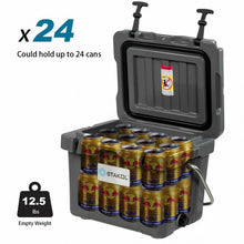 Load image into Gallery viewer, 16 Quart Portable Ice Cooler with 24 Cans-Gray