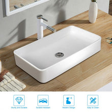 Load image into Gallery viewer, 24" x 14" Rectangle Bathroom Vessel Sink with Pop-up Drain