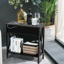 Load image into Gallery viewer, Flip Top End Table Sofa Side Console Table-Black