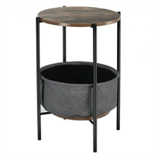 Load image into Gallery viewer, Industrial Round End Side Table Sofa w/ Storage