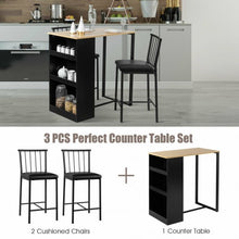 Load image into Gallery viewer, 3 Piece Counter Height Pub Dining Set-Natural