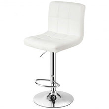 Load image into Gallery viewer, 1 PC Bar Stool Swivel Adjustable PU Leather Barstools Bistro Pub Chair-White