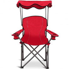 Load image into Gallery viewer, Portable Folding Beach Canopy Chair with Cup Holders-Red