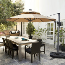 Load image into Gallery viewer, 12ft 360? Rotation Aluminum Solar LED Patio Cantilever Umbrella-Beige