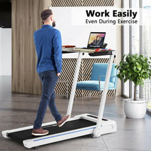 Load image into Gallery viewer, 2.25HP 3-in-1 Folding Treadmill with Table Speaker Remote Control-White