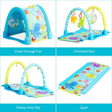 Load image into Gallery viewer, 4-in-1 Baby Play Gym Mat with 3 Hanging Toys
