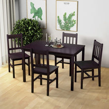 Load image into Gallery viewer, 5 pcs Wood Dining 4 Chairs & Table Set-Black